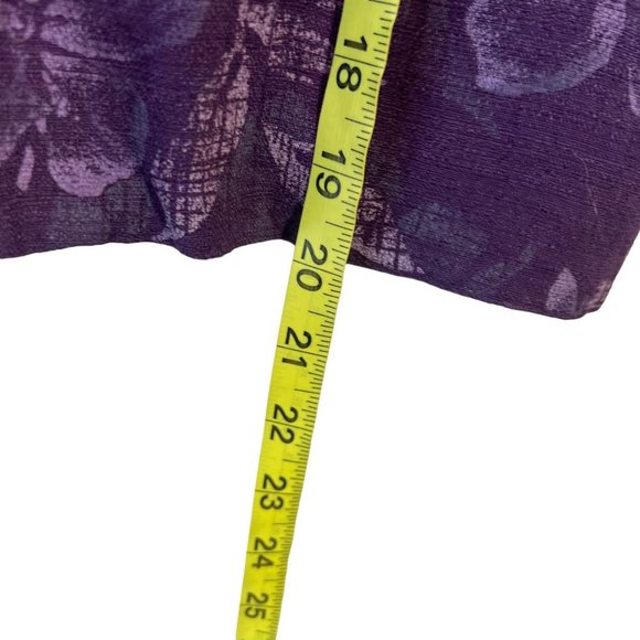 Vintage 90s Purple Floral Button Up Short Sleeve Top Small - Picture 5 of 6